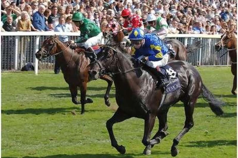 Kingsgate Native, above in action at York, is fancied to win the July Cup.