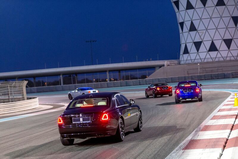 Drivers brake at the first corner. Courtesy Abu Dhabi Motors