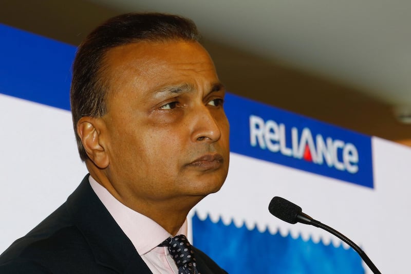 Anil Ambani, Chairman of India’s Reliance Communication, addresses a news conference at the company’s headquarters in Mumbai, India, December 26, 2017. REUTERS/Danish Siddiqui