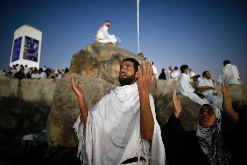 Muslim pilgrims join one of the Haj rituals on Mount Arafat near Mecca early on September 11, 2016. AFP