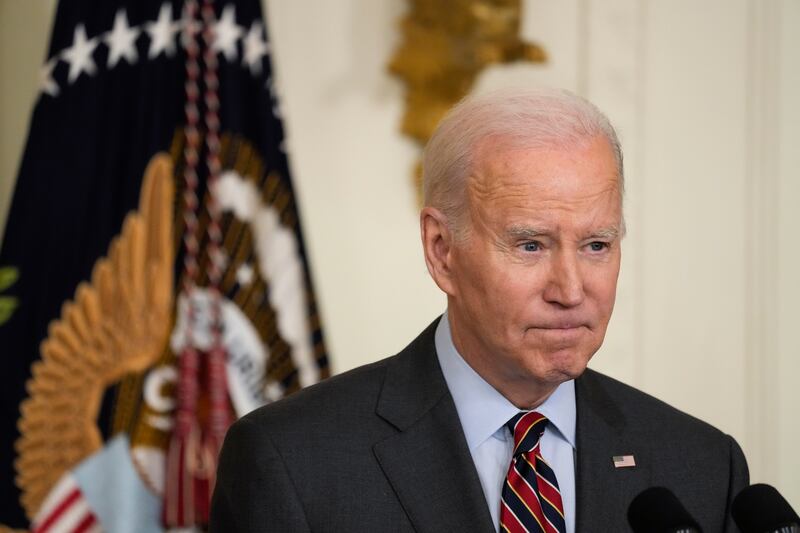 US President Joe Biden speaks about the school shooting in Nashville during an SBA Women's Business Summit in the  White House on March 27. AP