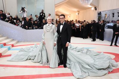 Glenn Close and Erdem Moralioglu attend the 2023 Met Gala in May. Getty Images