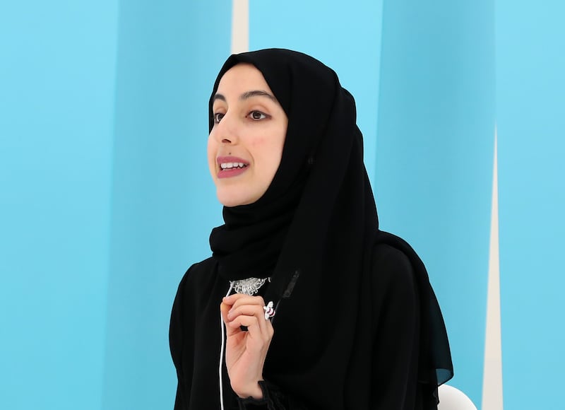 Shamma Al Mazrui, Minister of Community Development, addressed a UN working group on the UAE's progress on human rights. Chris Whiteoak / The National