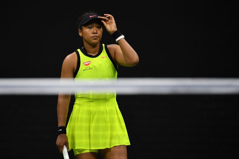 Japan's Naomi Osaka during her 2021 US Open third round match against Canada's Leylah Fernandez.  AFP