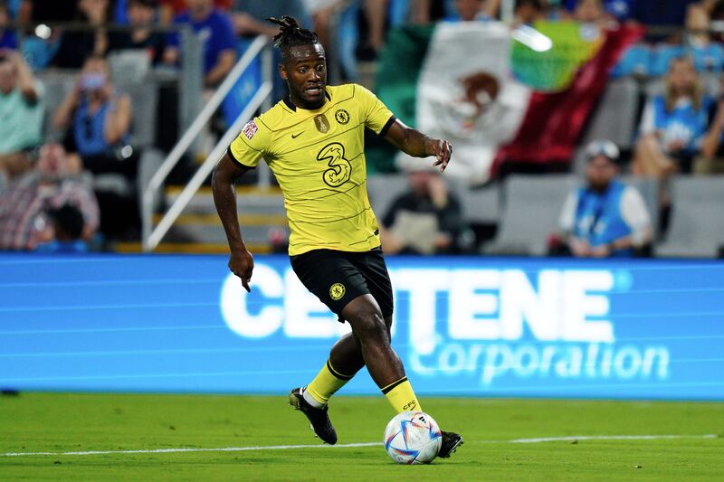 Chelsea striker Michy Batshuayi runs with the ball. Getty