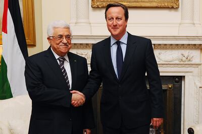 David Cameron with Palestinian President Mahmoud Abbas during a meeting in Downing Street in 2013. Photo: WPA