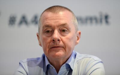 FILE PHOTO: Willie Walsh, head of the International Air Transport Association (IATA), attends a meeting in Brussels, Belgium, March 3, 2020. REUTERS/Johanna Geron/File Photo