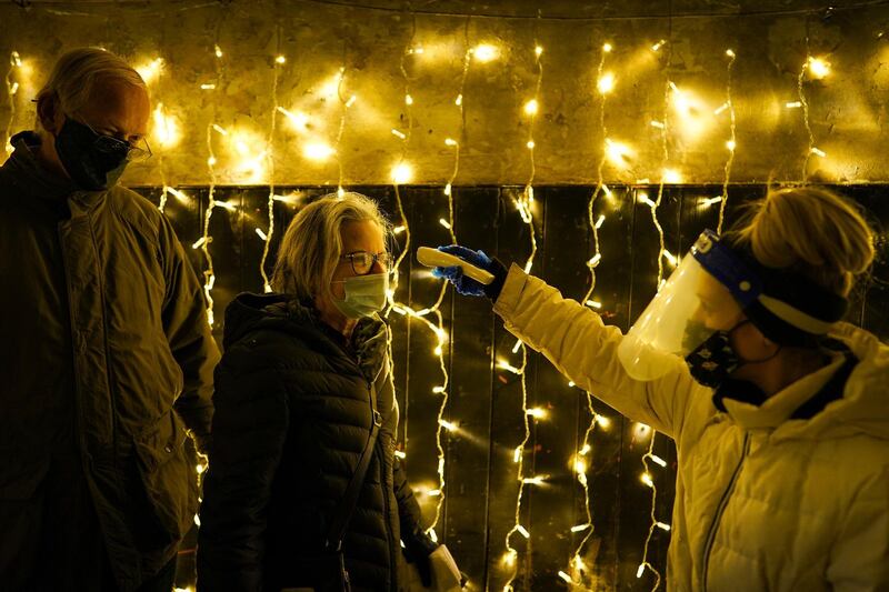 Audience members have their temperatures check as they arrive. Strict Covid-19 measures will be implemented in line with the current tier two guidelines. Getty Images