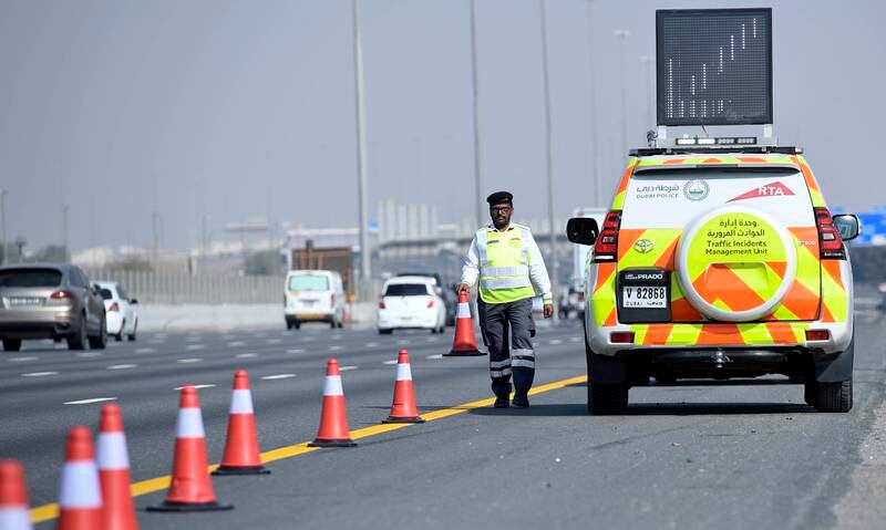 Police said 33 vehicles involved in reckless driving and street racing were confiscated. Photo: Dubai Police