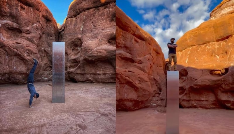 People have been able to locate the Utah monolith with the help of online sleuths. Via @andrew_calder and @heavydsparks / Instagram 