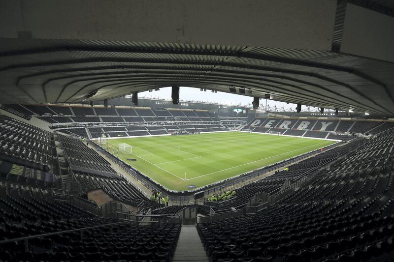 DERBY, ENGLAND - JANUARY 05: A general view of the stadium ahead of the FA Cup Third Round match between Derby County and Southampton FC at Pride Park on January 05, 2019 in Derby, United Kingdom. (Photo by Matt Watson/Southampton FC via Getty Images)