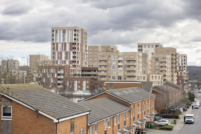 The Abbey Wood district of London. Consistent declines in available rental homes and a lettings frenzy drove record rental growth in 2022, JLL said. Bloomberg