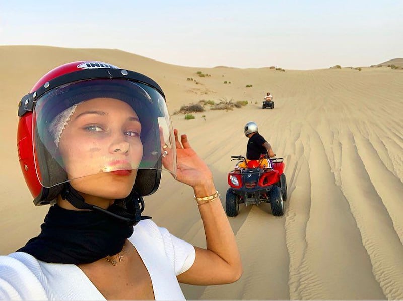 Bella Hadid and The Weeknd spent the day in the Abu Dhabi desert. Bella Hadid / Instagram