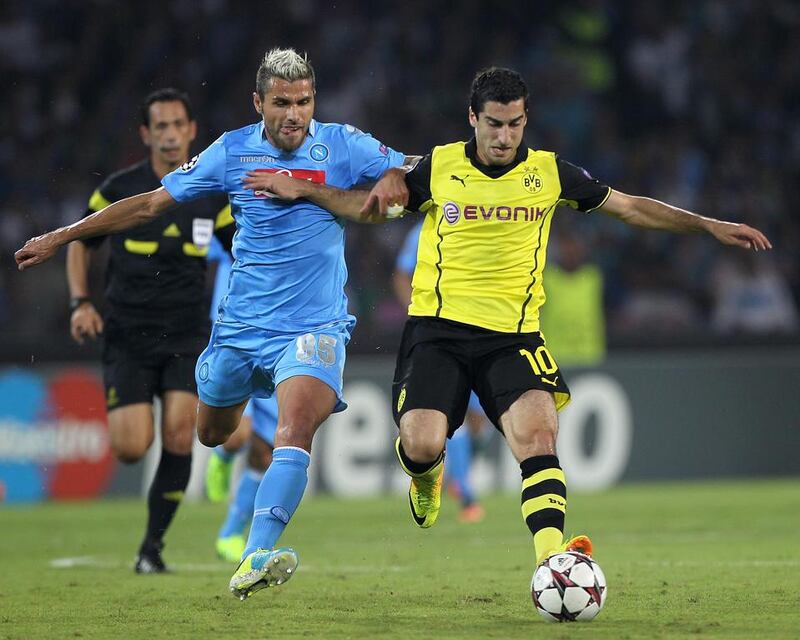 Henrikh Mkhitaryan, right, of Borussia Dortmund. Paolo Bruno / Getty Images