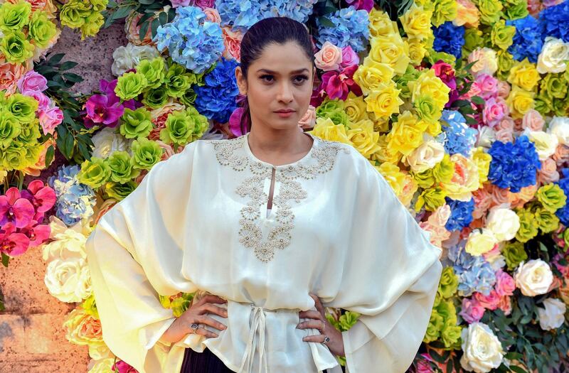 Indian Bollywood actress Ankita Lokhande poses for photographs as she attends the Lakmé Fashion Week (LFW) Summer Resort 2019, in Mumbai on January 30, 2019. (Photo by Sujit Jaiswal / AFP)