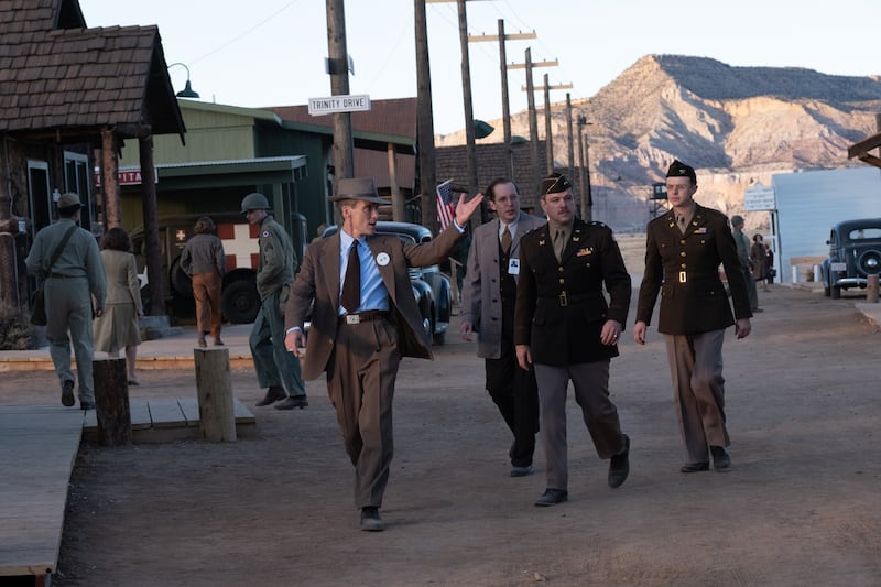 From left, Murphy, Olli Haaskivi as Edward Condon, Damon and Dane DeHaan as Kenneth Nichols 