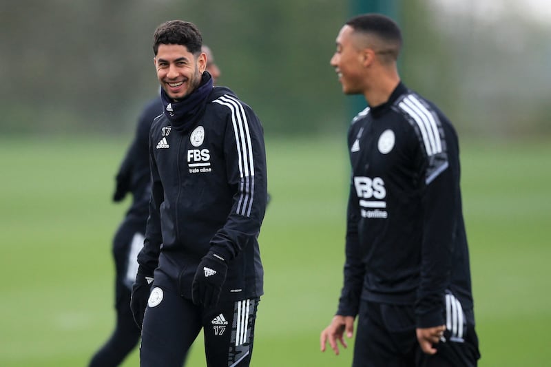 Leicester striker Ayoze Perez during training. AFP