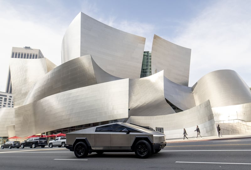 A Tesla Cybertruck during a test drive in Los Angeles, California. All photos: Bloomberg