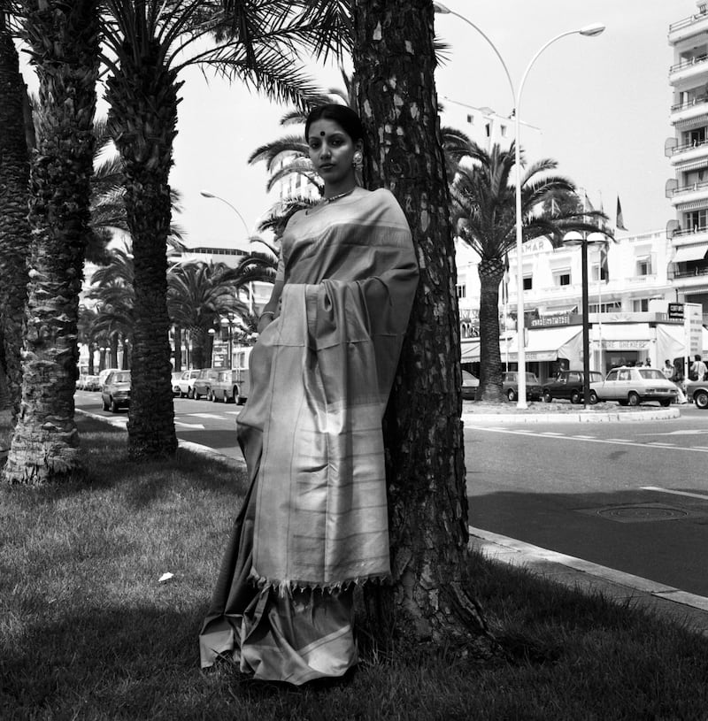 In 1976, Shabana Azmi becomes one of the first actresses to wear a sari to the Cannes Film Festival. Getty