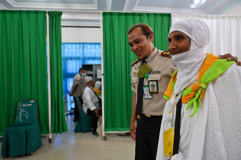 An Indonesian pilgrim has a medical check up in Banda Aceh before leaving for the Hajj pilgrimage to Mecca. AFP