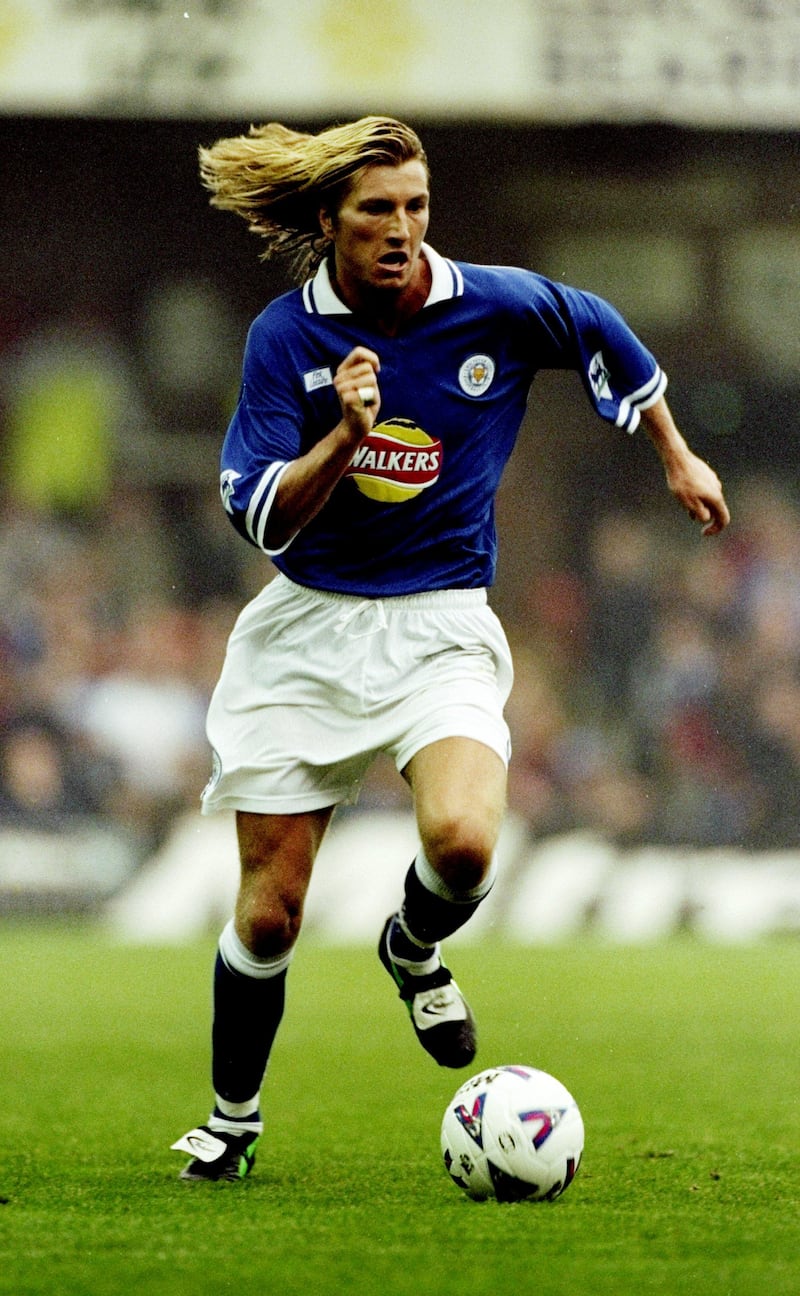 27 Sep 1998:  Robbie Savage of Leicester in action during the FA Carling Premiership game against Wimbledon at Filbert Street, Leicester, England. The game was drawn 1-1. \ Mandatory Credit: Ross Kinnaird /Allsport