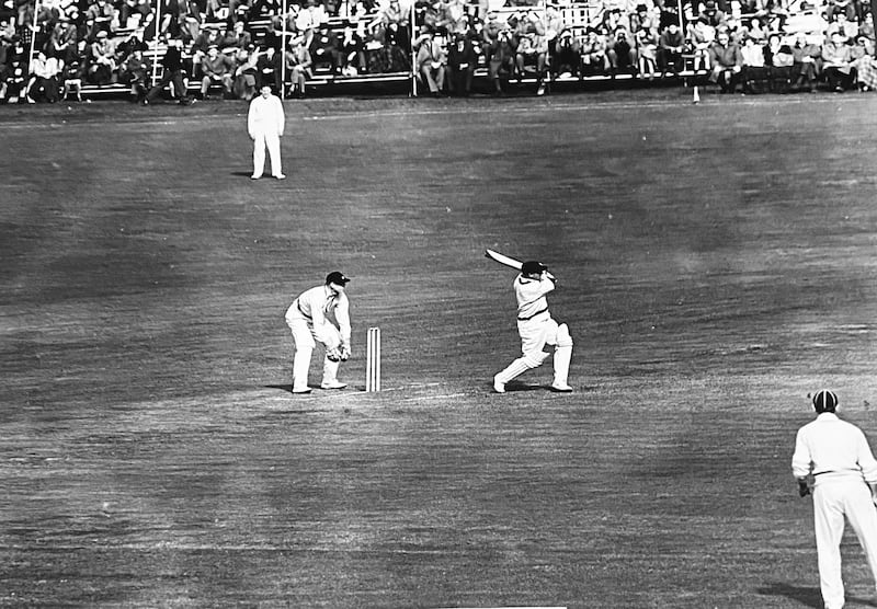 Don Bradman top scored with 123 as Australia's 'Invincibles' beat Scotland by an innings at Mannofield, in the last match of their tour in 1948. Image taken at Aberdeenshire Cricket Club.