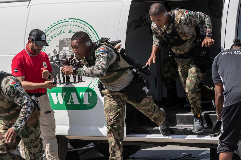 The South African task force take part in the second day of the UAE Swat Challenge

