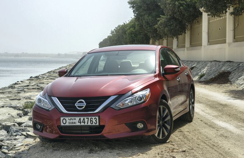 Abu Dhabi, United Arab Emirates - The new Nissan Altima 2018 along the riverbank in Abu Dhabi, on March 11, 2018. (Khushnum Bhandari/ The National)