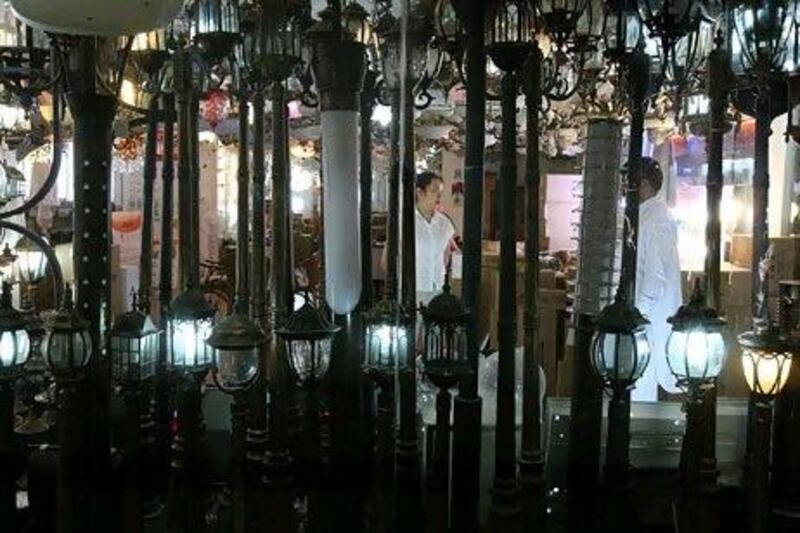 Lamps for sale in DragonMart. Nakheel plans to more than double the size of the mall. Pawan Singh / The National