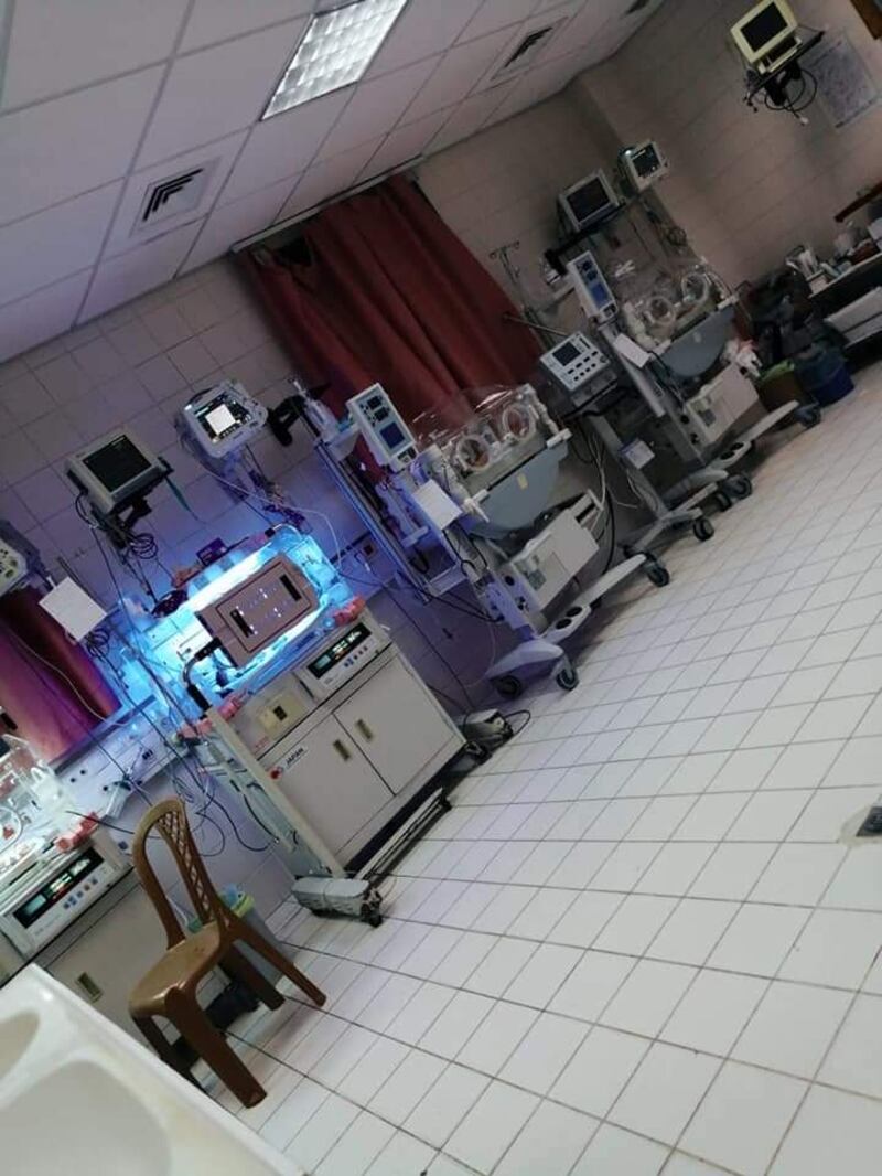 The neonatal intensive care unit at A baby in a neonatal ventilator at Khalil Suleiman Hospital in Jenin. Courtesy: Khalil Suleiman Hospital
