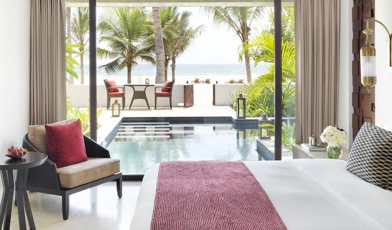 One bedroom beach view villa with pool. Courtesy Anantara