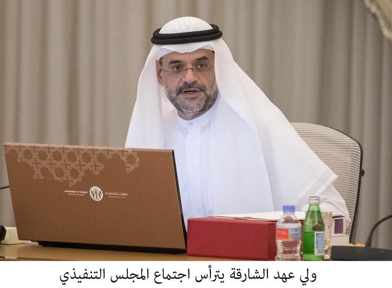 Sheikh Sultan bin Mohammed bin Sultan Al Qasimi, Sharjah Crown Prince, Deputy Ruler, and Chairman of the Executive Council, on Tuesday chairs a meeting of the Sharjah Executive Council at the Sharjah Ruler’s office. Wam