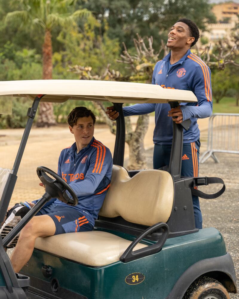 Victor Lindelof and Anthony Martial in Jerez de la Frontera.