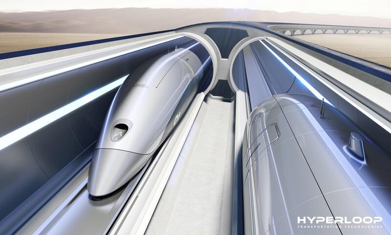 An illustration of the HyperloopTT system being developed by Hyperloop Transportation Technologies. HTT
