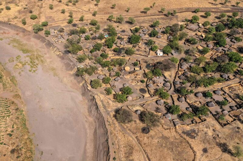 An aerial view of one of the villages within Dinder National Park in Sudan. AFP