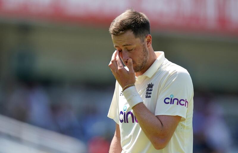 File photo dated 03-06-2021 of England's Ollie Robinson during day two of the first LV= Insurance Test match at Lord's, London. Issue date: Sunday June 6, 2021. PA Photo. England and Sussex seamer Ollie Robinson has been suspended from all international cricket with immediate effect pending the outcome of a disciplinary investigation following historic tweets he posted in 2012 and 2013, the England and Wales Cricket Board has announced See PA story CRICKET England. Photo credit should read Adam Davy/PA Wire.