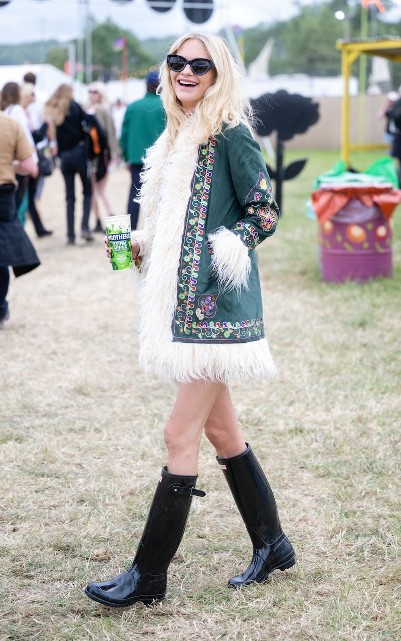 Poppy Delevingne attends day three of Glastonbury Festival. WireImage