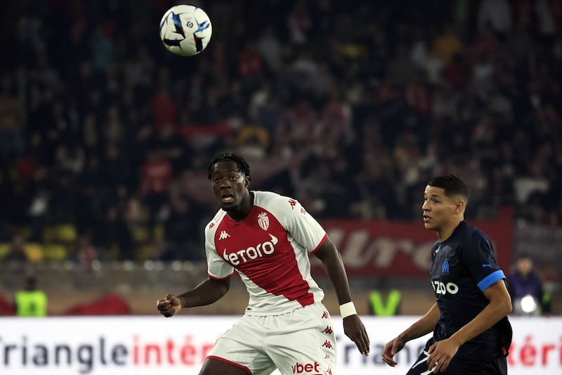 Monaco defender Axel Disasi earns £12,000 a week. AFP