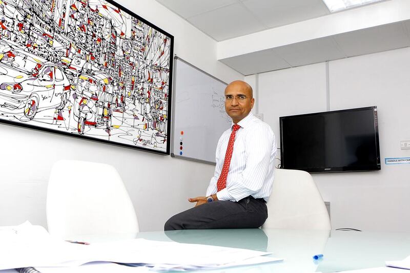 Ajay Mankani, the managing director of Fortes Holdings, at his office in Dubai. Jeffrey E Biteng / The National