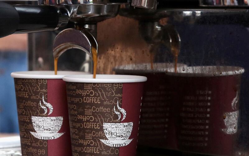 Coffee is served at a stand at the Coffee Fair in Lima, Peru, August 25, 2017. REUTERS/Mariana Bazo