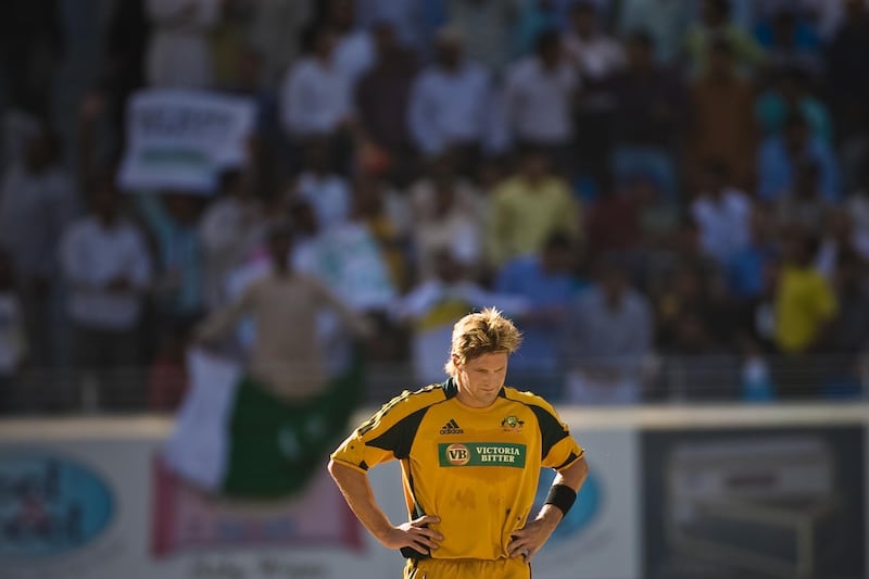 United Arab Emirates -Dubai- April 22, 2009:

SPORTS: Australia's Shane Watson looks glum after Pakistan takes the lead early in the game during the Chapal Cup at the Dubai Sports City stadium in Dubai on Wednesday, April 22, 2009. Amy Leang/The National
 *** Local Caption ***  amy_042209_cricket_18.jpg