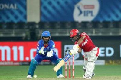 Mayank Agarwal of Kings XI Punjab during match 2 of season 13 of Dream 11 Indian Premier League (IPL) between Delhi Capitals and Kings XI Punjab held at the Dubai International Cricket Stadium, Dubai in the United Arab Emirates on the 20th September 2020.  Photo by: Ron Gaunt  / Sportzpics for BCCI