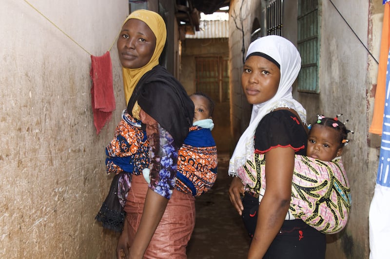 Mothers carrying their babies in Yaounde, the capital of Cameroon. By 2100 more than half of live births will occur in sub-Saharan Africa. Getty Images