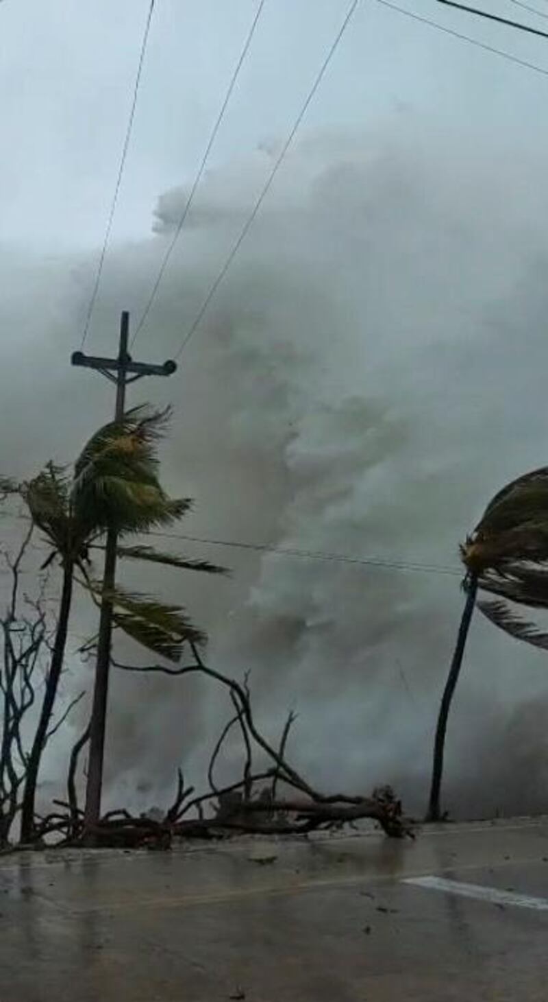 Hurricane Iota makes landfall in San Andres, Colombia in this still image from video obtained via social media.  Reuters