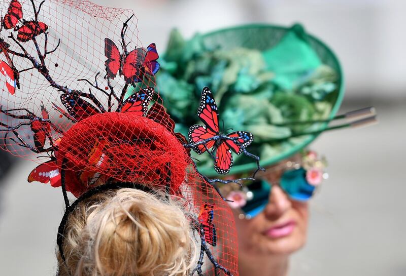 Detail on one race-goer's extravagant hat. AP