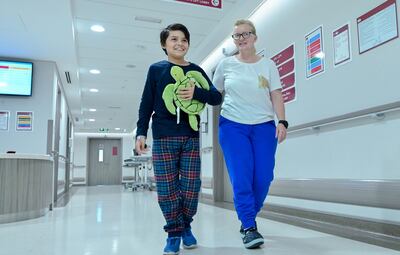 Martina McGeehan with her son Leonardo, who has made a full recovery from a cardiac arrest. Photo: Burjeel Medical City

