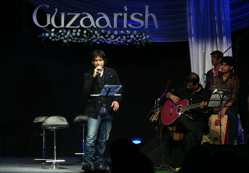 Bollywood singer Krishnakumar Kunnath, popularly known as KK, performs during a musical evening featuring the soundtrack of Hindi film 'Guzaarish' in Mumbai on October 20, 2010. The singer died aged 53 after performing a concert in Kolkata. AFP
