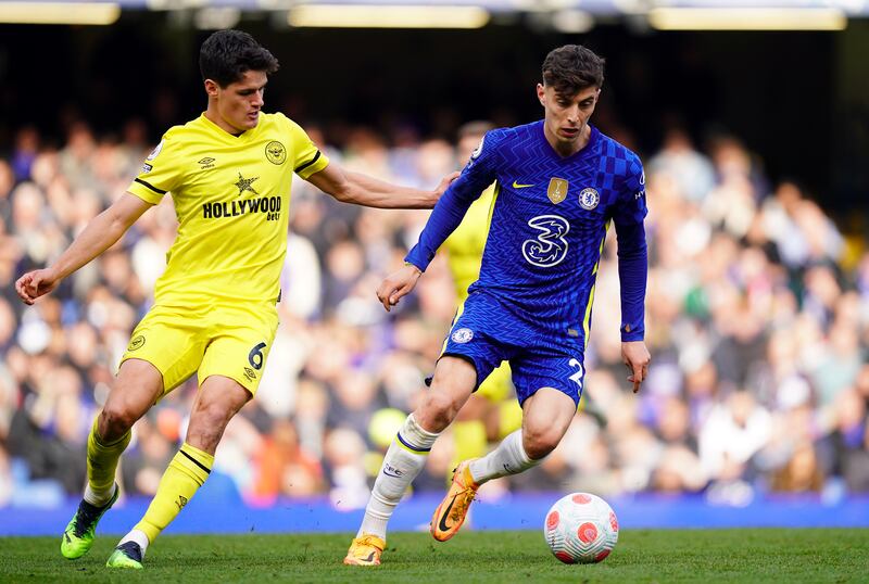 Kai Havertz – 5 The German forward led the line and when his side was struggling to stitch things together, he tried to help his defenders. Found the net, but it was ruled disallowed for handball. Played through on goal with a delightful pass by Kovacic, but his effort was wide of the far post.  PA