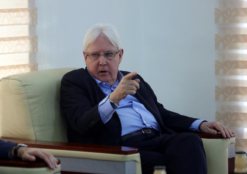 United Nations Special Envoy to Yemen Martin Griffiths, gestures during his visit, in Marib, Yemen March 7, 2020. REUTERS/Ali Owidha