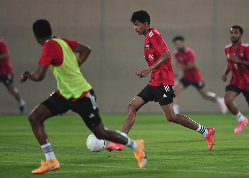 UAE football team train in Dubai ahead of upcoming World Cup qualifiers. 